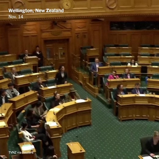 New Zealand’s Parliament was temporarily suspended after Māori lawmakers performed a haka, a traditional group dance, demonstrating their community’s anger and fear over a bill that aims to reinterpret the country’s founding treaty with its Indigenous people. Read more: https://nyti.ms/3Z74bif | The New York Times