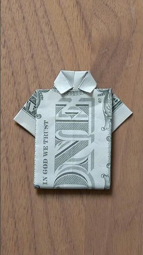 How to fold a one Dollar Money Shirt #dollarbill #money #dollarorigami #moneyorigami