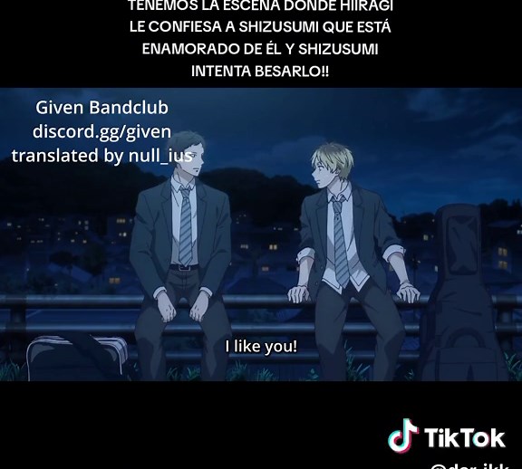 Declaración de Amor: Hiiragi se Declara a Shizusumi en Given Movie