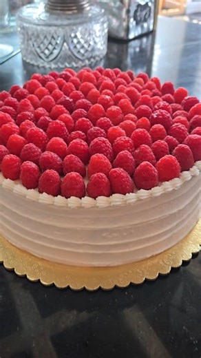 Raspberry cake for a bridal shower. Yes we counted the raspberries just for the Reel. #weddingcake #bridalshower #cakes #sweet #raspberrycake #cakeart #cakedesign #cakelove #baking #bakery #bridalshowercake #deliciousfood #costamesa #newportbeach #orangecounty | Poul's Bakery