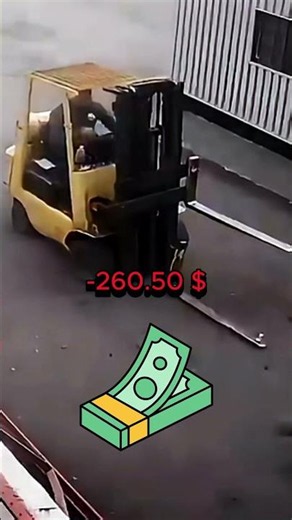 Expensive forklift fails caught on camera 🎥 #forklift #accident #worklife