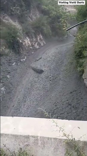 🏔️🌊 Geological Phenomenon: Heavy Mudflow and Debris Torrent In Mountainous Valley