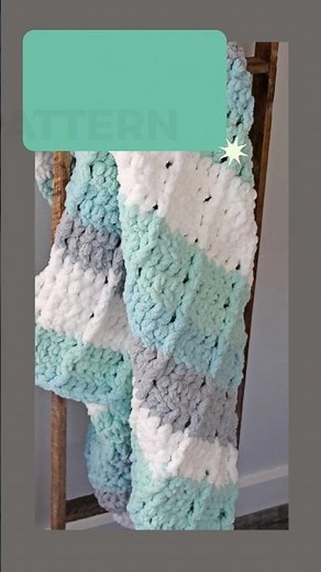 Bernat Baby Blanket Yarn Stripes Seafoam Free How to PDF#crochet #crochetpattern