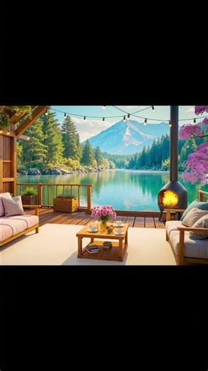 Lakeside Coffee Shop Jazz Music Ambience #shorts #jazz