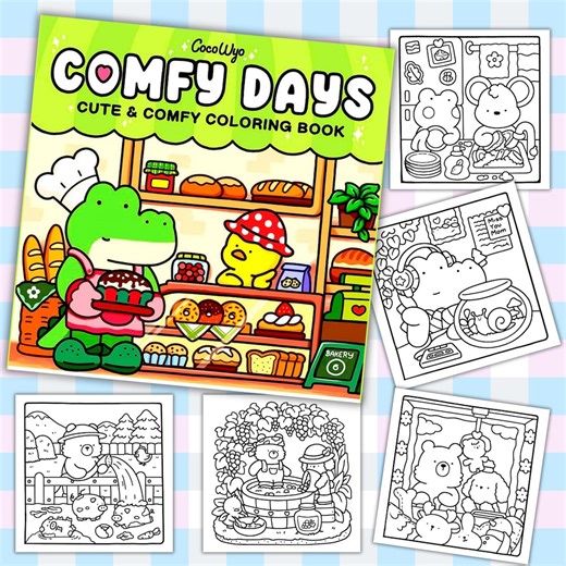 Coco Wyo Coloring Books, 34 Pages, Digital Coloring Books for Adults and Kids, Comfy Days, Pages of Cozy, Cute, and Stress Relief Relaxin - Etsy