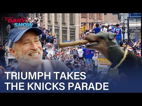 Triumph the Insult Comic Dog Gets Knicks Fans Fired Up at NYC's Ticker-Tape Parade | The Daily Show
