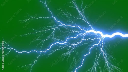 Lightning bolt on green background perfect for UI/UX design and motion graphics