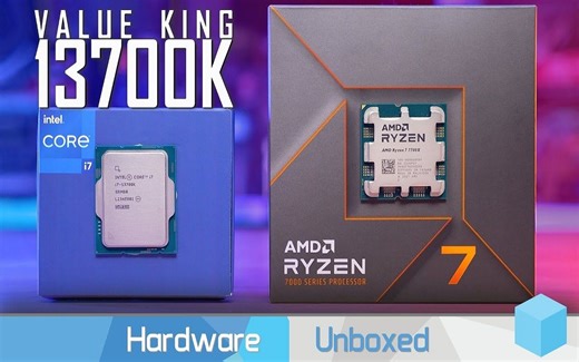 更合理的选择 - 酷睿i7-13700K对比Ryzen 7 7700X, 跑分, 功耗以及散热【Hardware Unboxed】