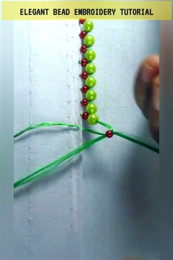 Elegant Bead Embroidery Tutorial | Easy Border Design for Beginners #sewinghack #handembroidery