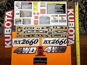 BX 2660 Tractor BX OEM Decal Kit Tractor Decals Sticker Full Set *Restore +Applicator Tool Compatible with Kubota