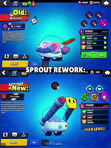 Almost nothing changed😭 // #sprout #brawlstars #trending #rework | sprout
