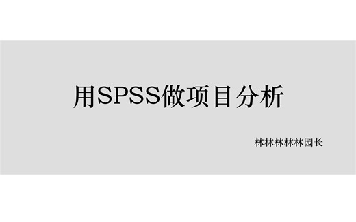 用SPSS做项目分析