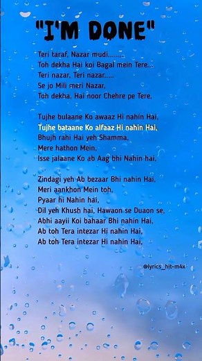 I'm Done-Maan Panu song (lyrics) ✨❤️ #imdone#imdonesonglyrics#shorts#maanpanu#song #lyrics
