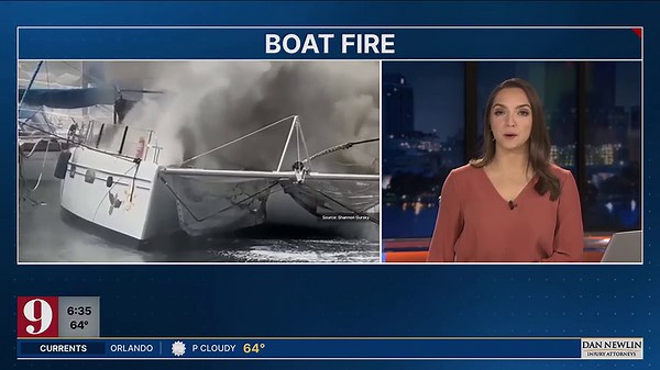 Crews respond to large boat fire at Merritt Island marina