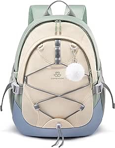 LOVEVOOK School Backpack for Teen Girls, Waterproof Student Backpack Purse, Cute Kid Bookbag with Chest Strap, Back to School Backpacks Fit 15.6 Inch Laptop, College Travel Back Pack Casual Daypack