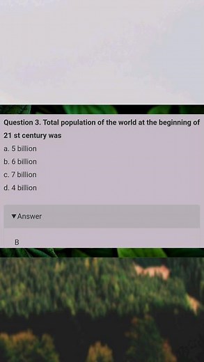 Class 12 Geography/ Chapter 2 The World Population Distribution Density And Growth | MCQ Question |