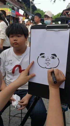 Cute Boy Gets the Funniest Caricature Portrait Ever | Amazing Street Art Transformation | #drawing