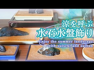 Cooling Summer Suiseki Suiban Display - Depicting a Summer Scene with a Suiban that Suits