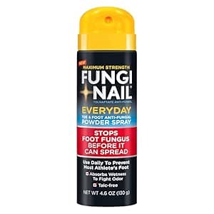 Fungi-Nail Everyday Anti-Fungal Powder Spray, Stops Foot Fungus, Prevents Most Athlete’s Foot, Absorbs Wetness to Fight Odor, Talc-free, 4.6oz