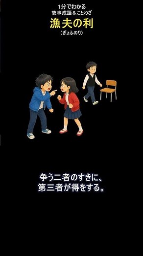 漁夫の利（ぎょふのり）｜二者が争っているすきに、関係のない第三者が利益を得ること #雑学 #歴史 #故事成語 #ことわざ