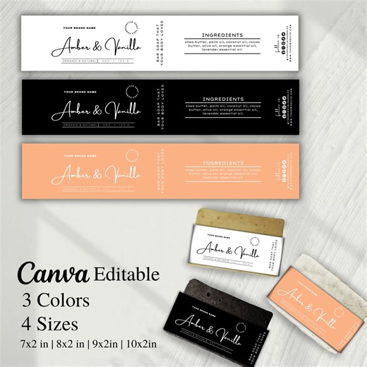 Editable Soap Label Template: Modern DIY Soap Wrappers (canva) - Etsy