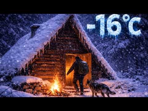 Surviving a SNOWSTORM in a Log House — No Power, No Fire | The Most Intense Blizzard Ever
