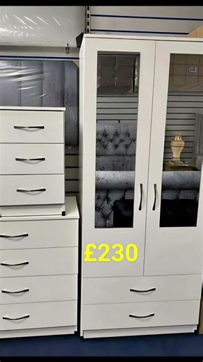 Two door wardrobe with mirror and drawers #affordablefurniture #bedroomfurniture #drawerstorage