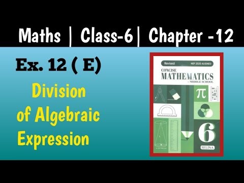 ICSE Class 6 Maths | Selina Concise | Chapter 12 Algebraic Expressions | Ex 12(E) Division |