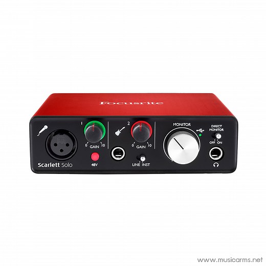 Focusrite Scarlett Solo (2nd Gen) | Music Arms ศูนย์รวมเครื่องดนตรี ตั้งแต่เริ่มต้น ถึงมืออาชีพ