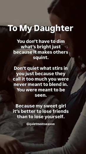 Follow @quietmomseason if you’re done teaching your child to tone it down just to make others comfortable. This space is for the mothers raising kids with fire in their eyes and purpose in their bones. The ones who don’t apologize for raising children who feel deeply, speak boldly, and live honestly. If you’re parenting a child who was never meant to blend in — you’re not alone. 🌷 Save this reminder for the days they feel “too much.” They’re not. They’re who they’re meant to be. If you’ve ever 