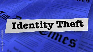 Identity Theft News Headlines Threat Warning Danger Prevent Online Fraud Hack 3d Animation