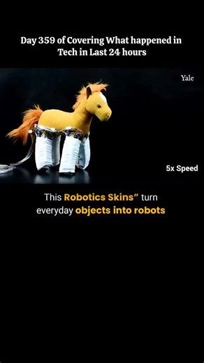 Tech in A Day on Instagram: "Yale University researchers developed "Robotic Skins" technology, allowing everyday objects to be turned into robots. These elastic sheets with embedded sensors and actuators can animate objects like stuffed animals or foam tubes. The skins enable users to design multifunctional robots on the fly, suitable for search-and-rescue, wearables, and space exploration. They can be reused and reapplied to different objects, allowing for complex movements and tasks. This inno