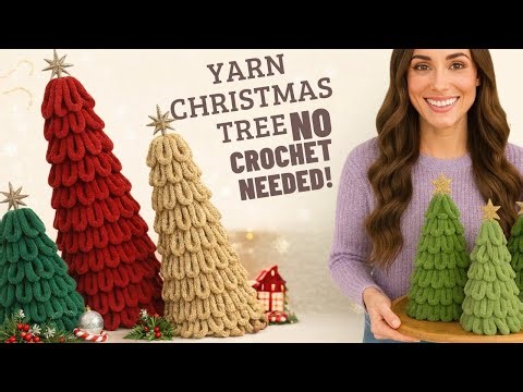 No Skills! DIY Yarn Christmas Trees Anyone Can Make