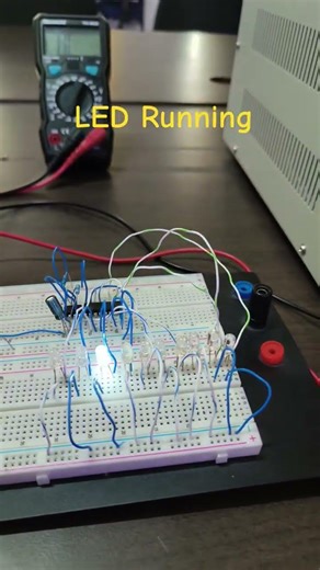 LED Running Light using 555 Timer and CD4017 IC #youtubeshorts #arduino #indianmaker #diyelectronics