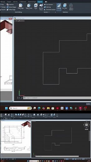 Easy way to create a roof in AutoCAD #autocadtutorial #autocad3d #architecturaldesign #roof #autocad