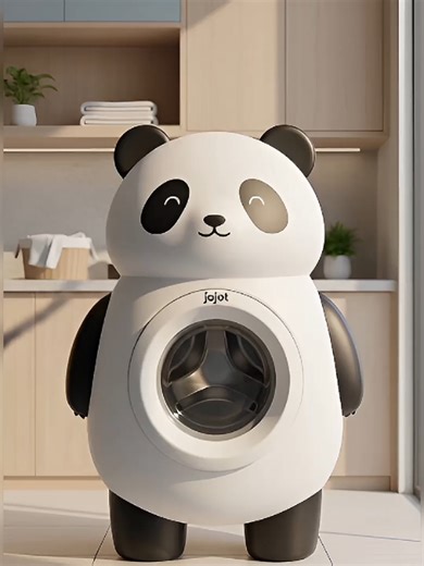 Automatic Panda Washing Machine iron and fold #fyp #viral #washing #treanding #foryoupage❤️❤️