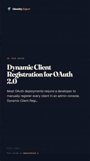 Dynamic Client Registration #Shorts