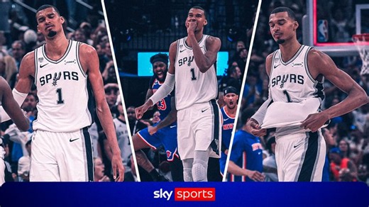 NBA Finals: New York Knicks narrowly beat San Antonio Spurs after Victor Wembanyama error to move 2-0 up after two road wins