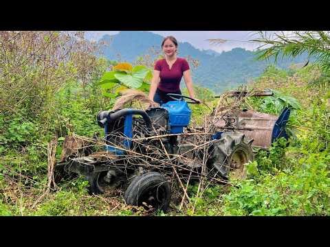 The genius girl spectacularly repaired the severely damaged farm machine.