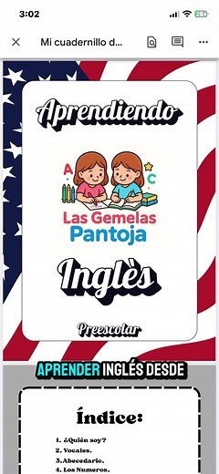 Cuadernillo de Inglés para Preescolar en PDF