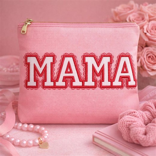 Mama Applique Embroidery Design, Red Lace Edge Mom Machine File, Mother's Day Sweatshirt Pattern, Digital Download, PES File - Etsy