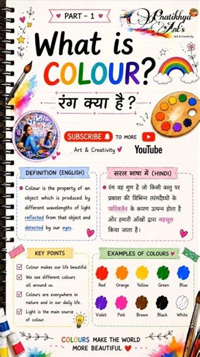 What is Colour? 🌈 | Colour Definition Explained | Part-1 🎨 #Shorts #pratikhyaarts #whatiscolour