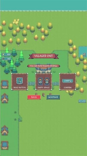 "Tiny Defense" (WIP) - Tutorial panels level 1