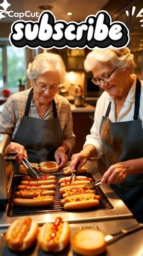 Two American Grandmas Cooking Hotdogs 🌭 | Luxury Kitchen | Realistic AI Food Video