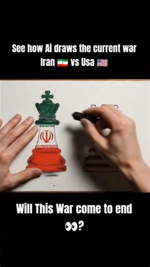 Drawing Geopolitics: USA Rook & Iran King ♟️| #geopolitics #iranisraelwar #drawingtutorial