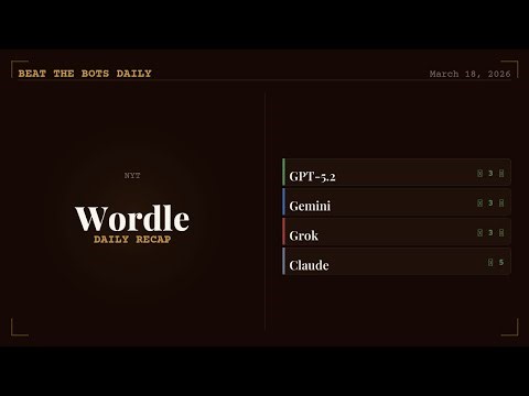 Three AIs Solved AMPLY in 3 Guesses. The Human Needed 5. | Wordle March 18