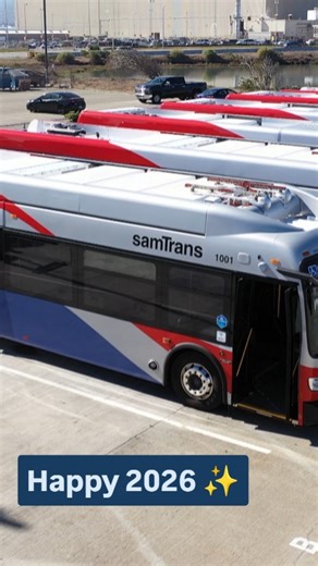 Happy 2026! 🎆 Our CEO is kicking off SamTrans' 50th anniversary year with a special message. We can't wait to share what's ahead! 💙 | SamTrans