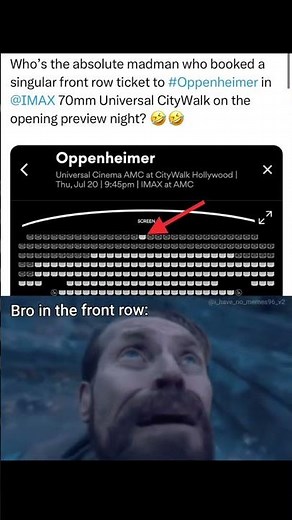 First row Oppenheimer in IMAX experience
