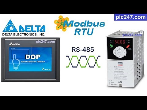 Delta HMI "Modbus RTU" LS iG5A Inverter Tutorial