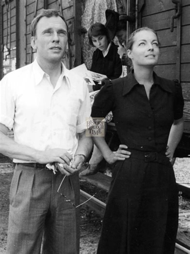 "Romy Schneider and Jean-Louis Trintignant in Le Train (Pierre Granier-Deferre, 1973), a deeply moving French romance centered on human connection and fleeting love." | History Through Time
